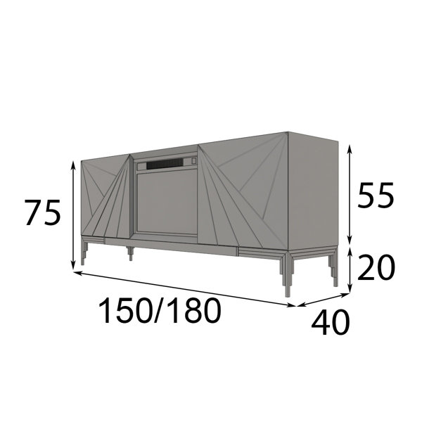 Canora Grey Aliceson TV Stand for TVs up to 58" with Fireplace Included